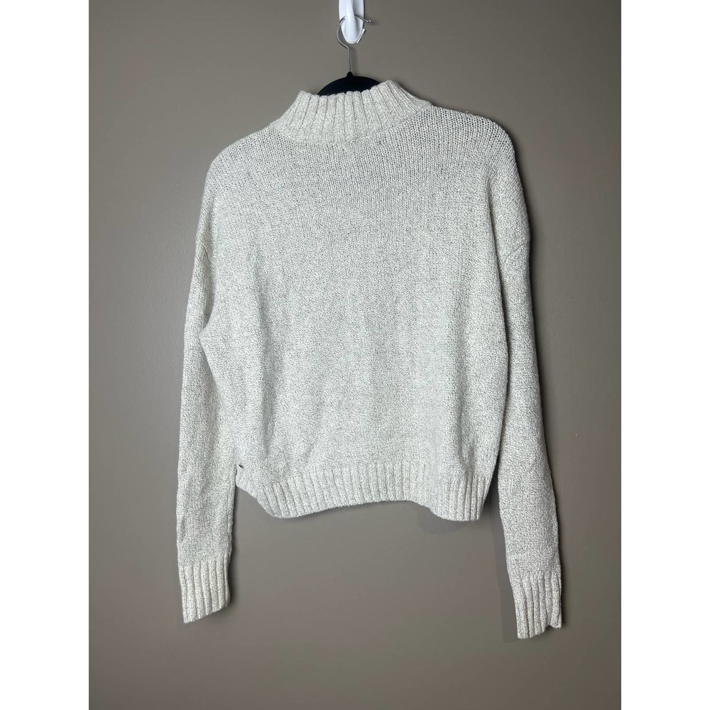 American eagle outfitters sweater cropped mock neck taupe/grey nwt medium